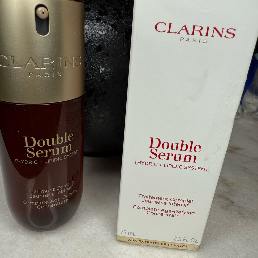 Clarins Double Serum with Gold and White Accents